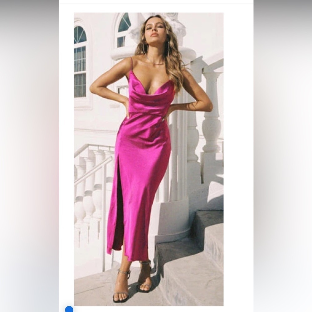 Lioness Walk The Line Midi Dress Magenta size small NWT - Picture 2 of 9